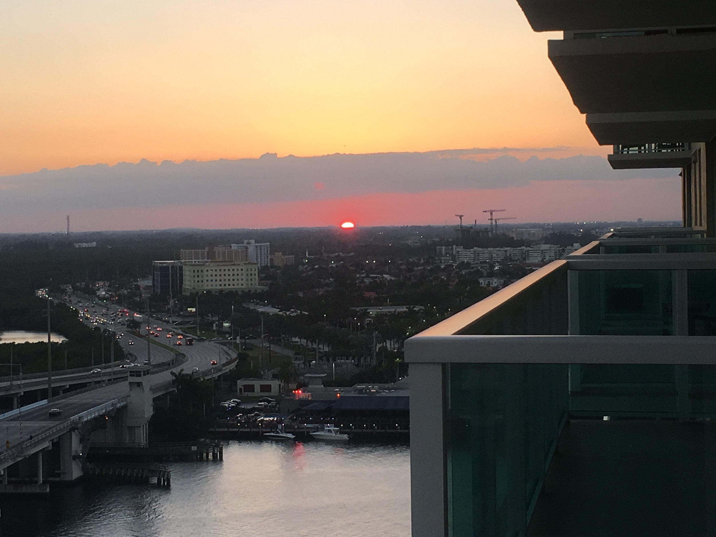 Dusk View from Balcony at Sunny Isles Beach (Air BNB)