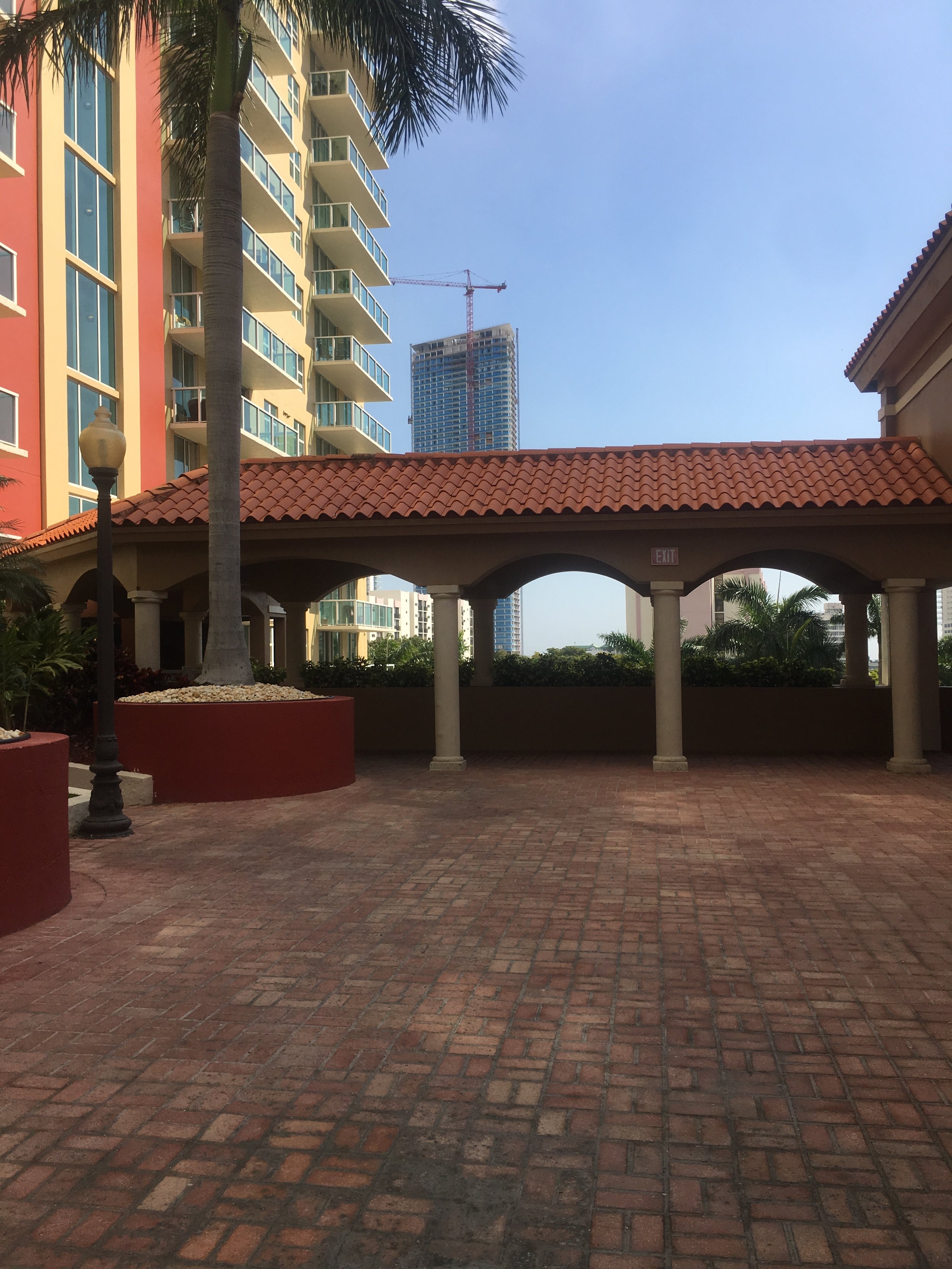 Courtyard to the Pool at Sunny Isles Beach, Florida (Air BNB)