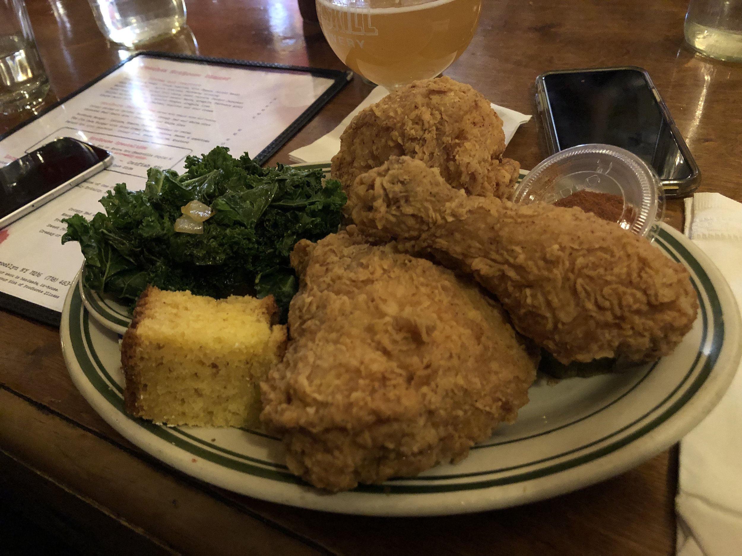 Crispy Fried Regular w/ Garlic Sautéed Kale - $15