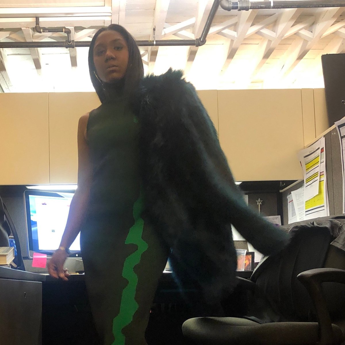 In Your Green Dreams: Dress by @solacelondon,  Fur by&nbsp;@Unreal_Fur